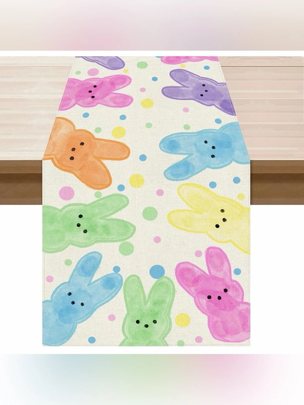NIP Colorful Easter Bunny Peeps Sign & Table Runner